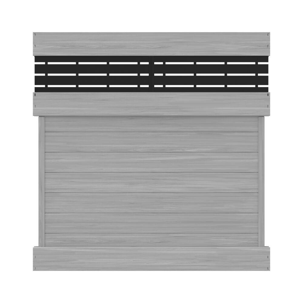 Barrette Outdoor Living Horizontal Fence Boardwalk 6 ft. x 6 ft. Vinyl Privacy Panel Kit with DSP Top Driftwood 73045803