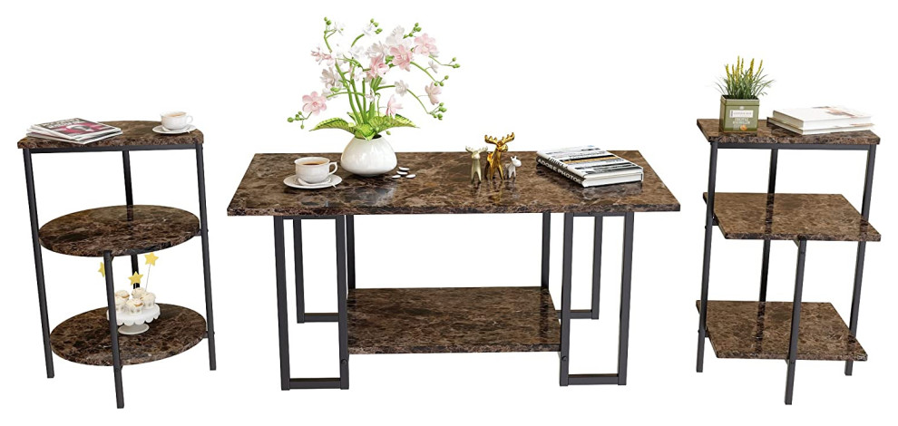 Modern 3 Piece Coffee Table Sets for Living Room   Transitional   Plant Stands And Telephone Tables   by Imtinanz  LLC  Houzz