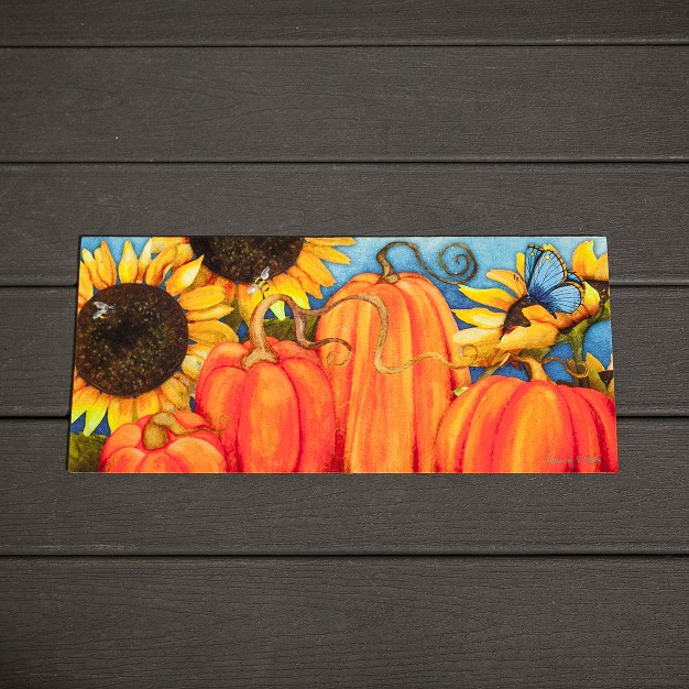 Evergreen Pumpkin Sassafras Switch Puzzle Mat 11 5 X 10 Inches Indoor And Outdoor Decor