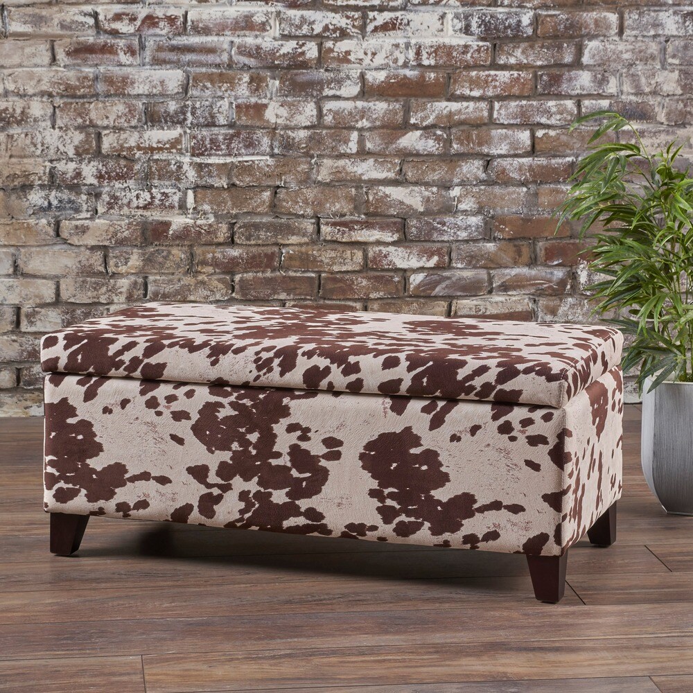 Breanna Contemporary Velvet Storage Ottoman by Christopher Knight Home