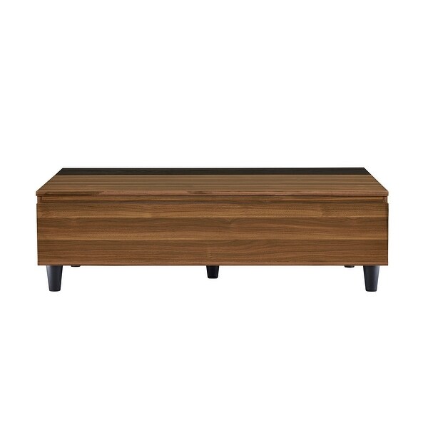 Walnut Solid Wood Lift Top Coffee Table with Storage|Walnut