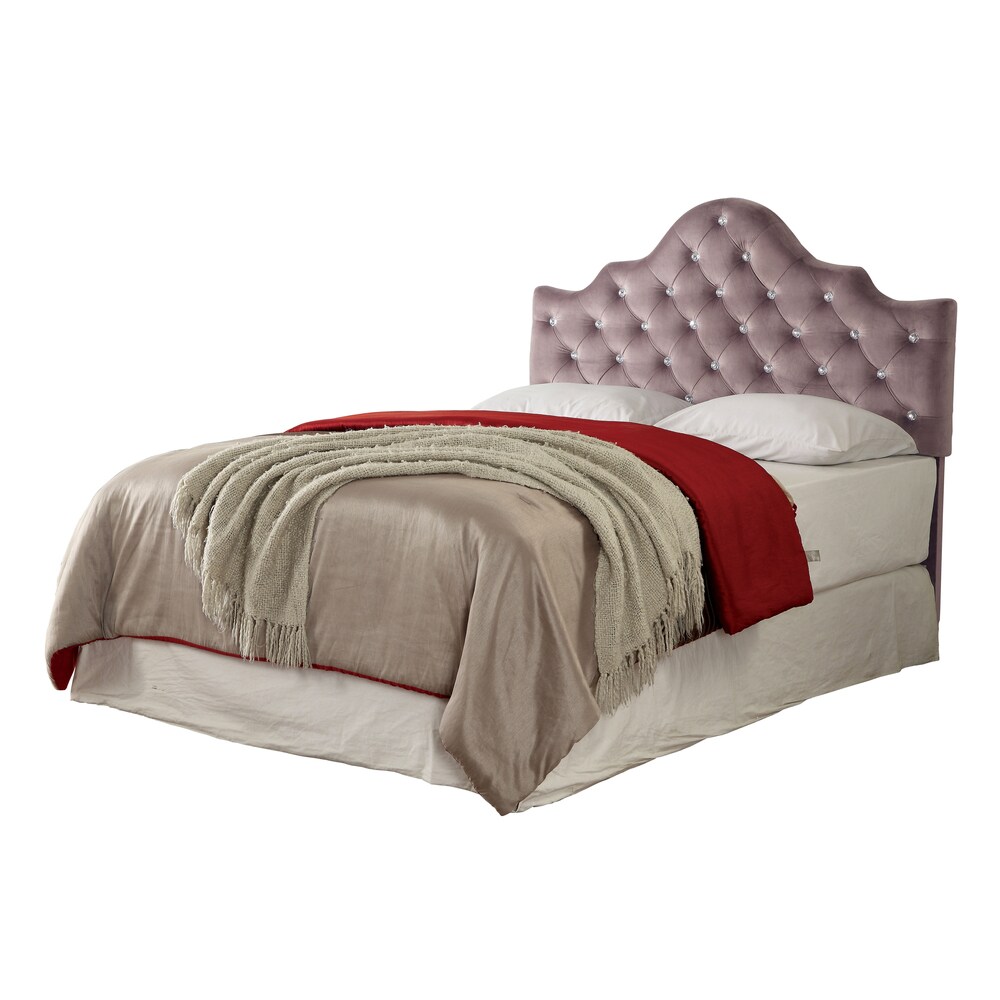 Lina Contemporary Fabric Tufted Crown Headboard by Furniture of America