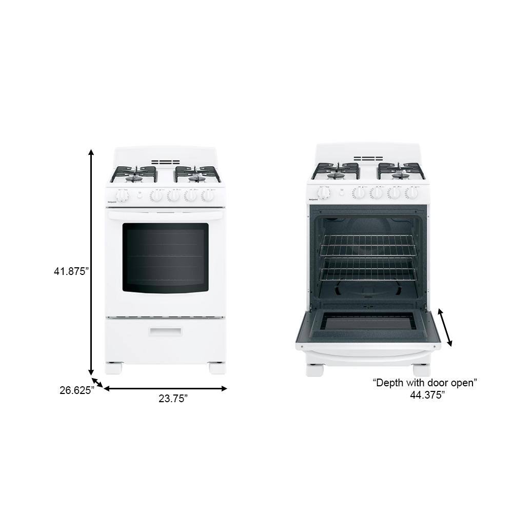 Hotpoint 24 in. 2.9 cu. ft.  Freestanding Gas Range in White RGAS300DMWW