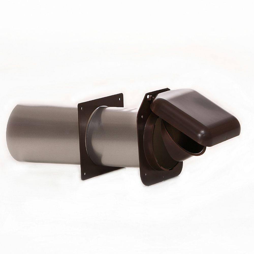 No-Pest Vent 4 in. Low Profile Dual Door Wall Vent in Brown NPVB