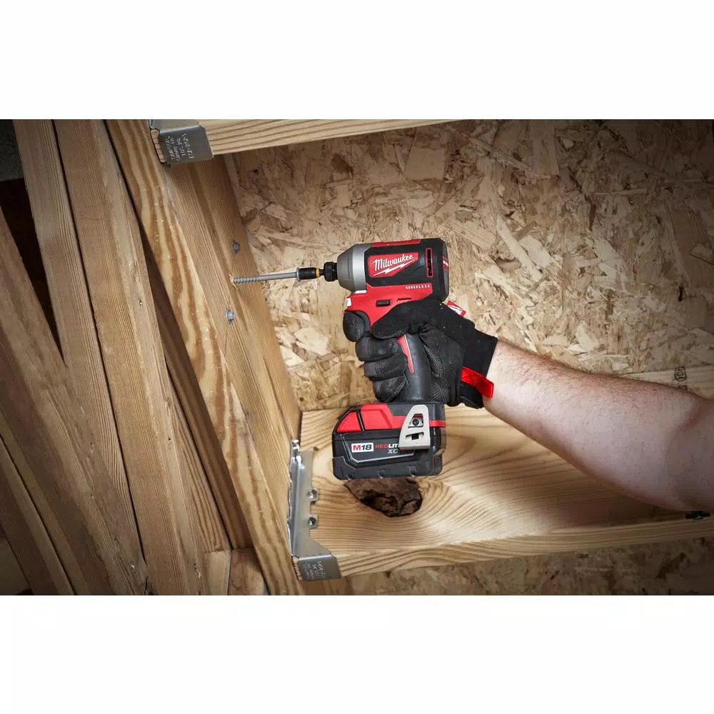 Milwaukee M18 18-Volt Lithium-Ion Brushless Cordless Compact Hammer Drill/Impact Combo Kit (2-Tool) with (2) 4.0Ah Batteries， Bag and#8211; XDC Depot