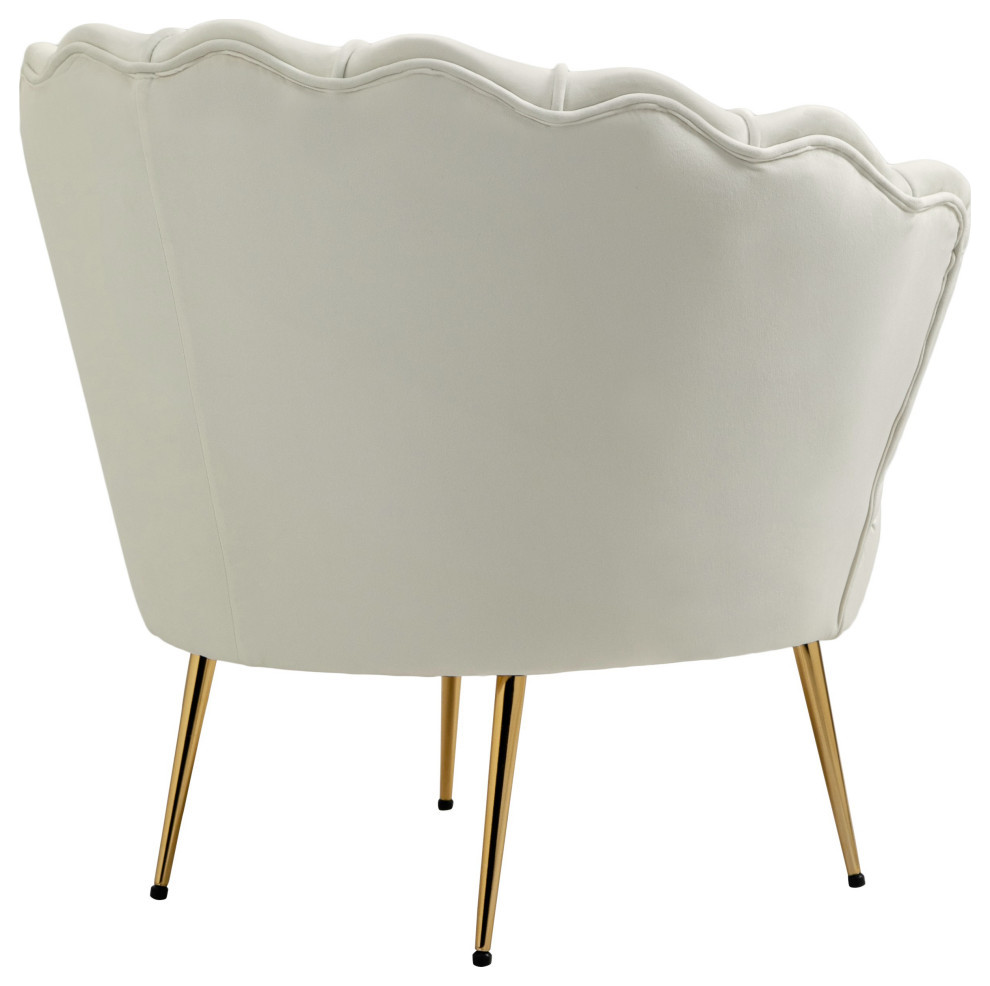 Gardenia  Velvet Upholstered Chair   Midcentury   Armchairs And Accent Chairs   by Meridian Furniture  Houzz