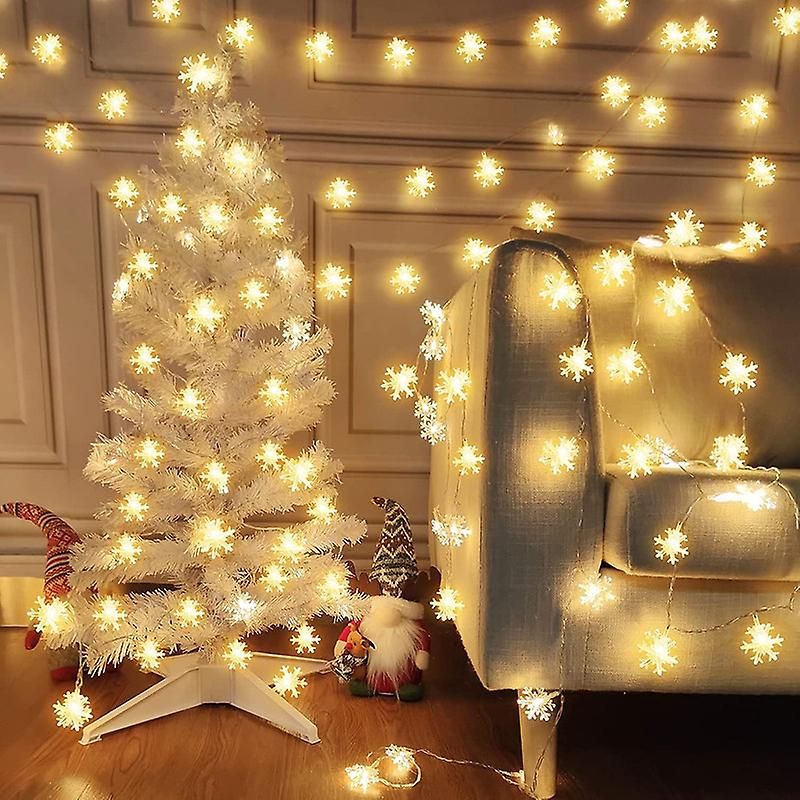 19.6 ft Christmas Lights 40pcs LED Snowflake Lights