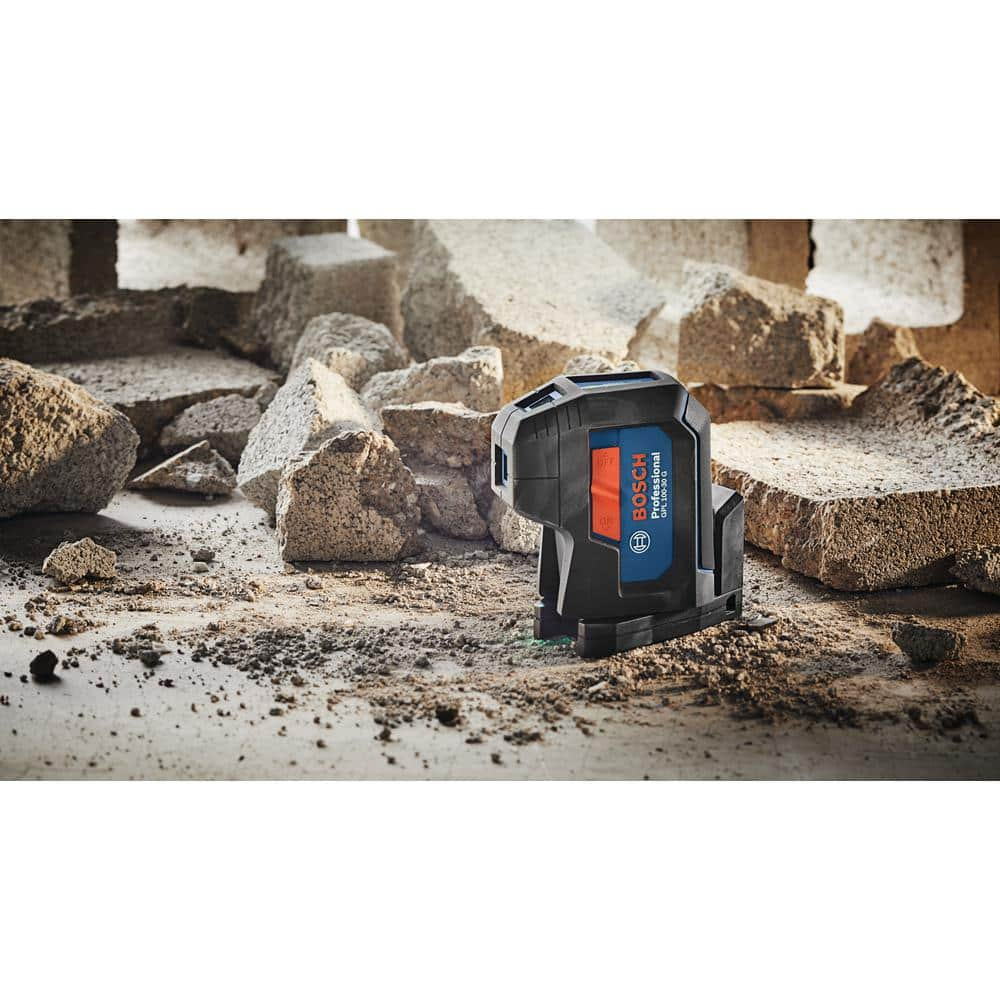 Bosch 125 ft. Green 3-Point Self-Leveling Laser with VisiMax Technology, Integrated MultiPurpose Mount, and Hard Carrying Case GPL100-30G