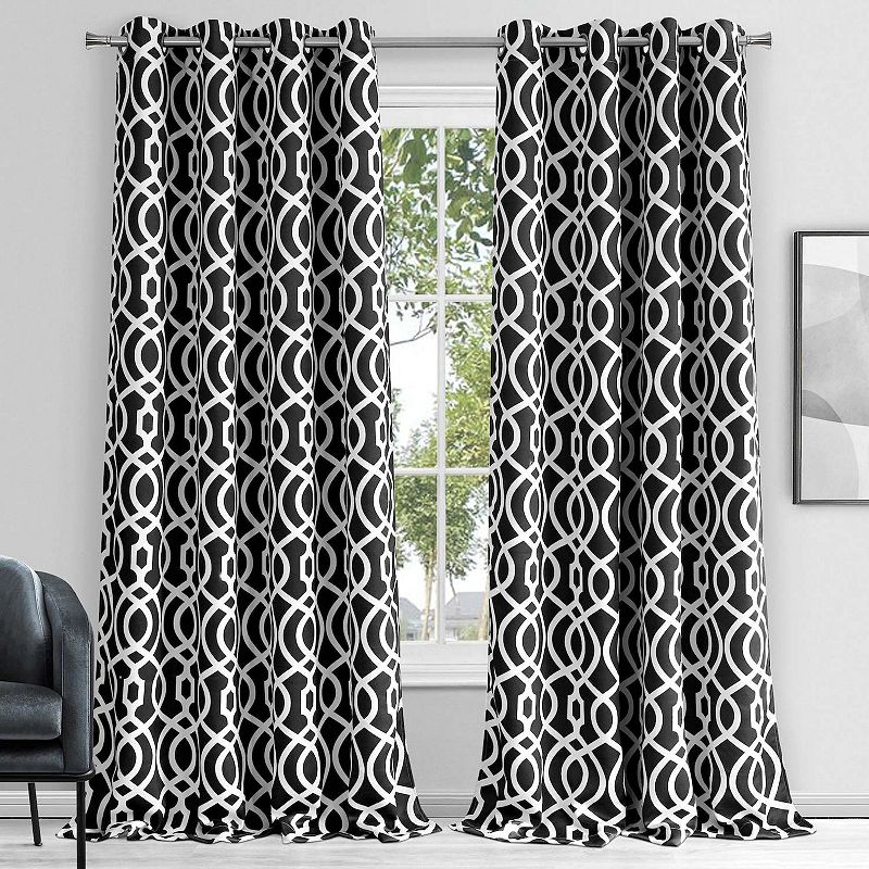 Dainty Home Trellis 100% Blackout Thermal Insulated Grommet Single Curtain Panel