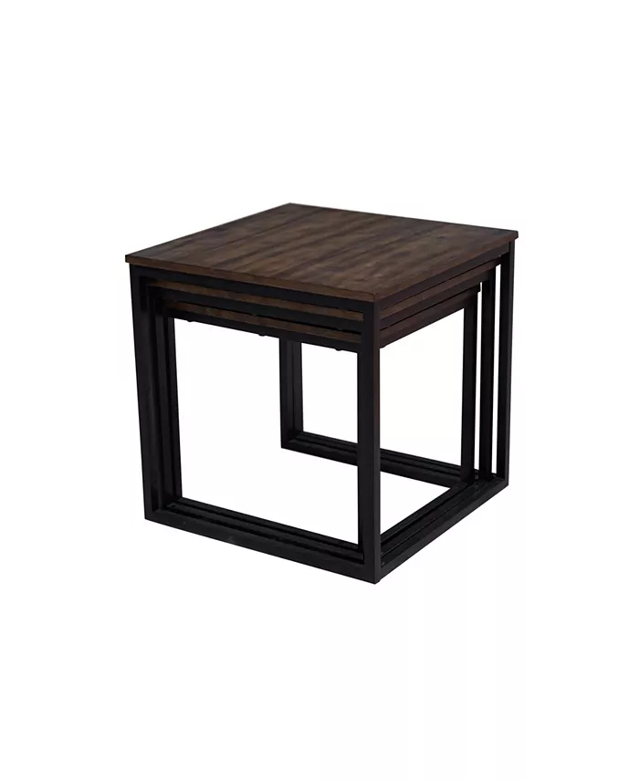 Alaterre Furniture Arcadia Acacia Wood 24 Square Nesting End Tables