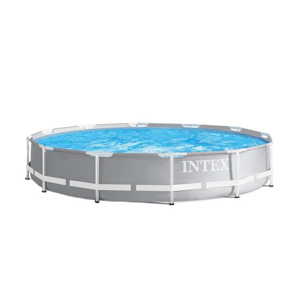 Intex 12 ft. x 30 in. Prism Frame Above Ground Round Swimming Pooland and Robot Vacuum 26710EH + 28005E