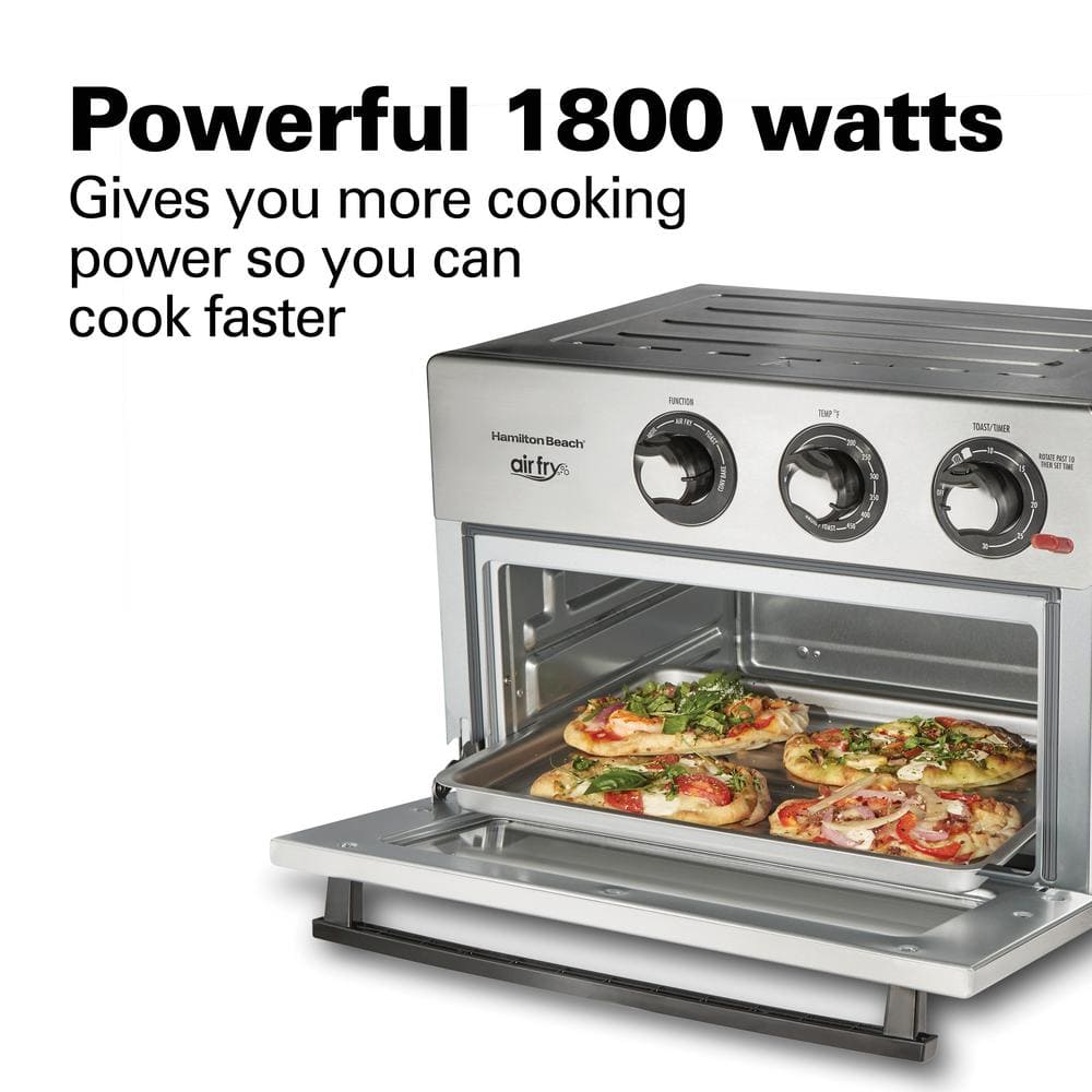 Hamilton Beach Air Fry 1800 W 6 Slice Stainless Steel Countertop Oven with 6 Cooking Functions 31225