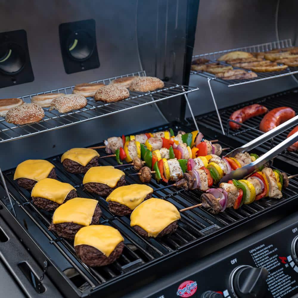 CharGriller Double Play 1260 sq in 3Burner Gas and Charcoal Grill in Black