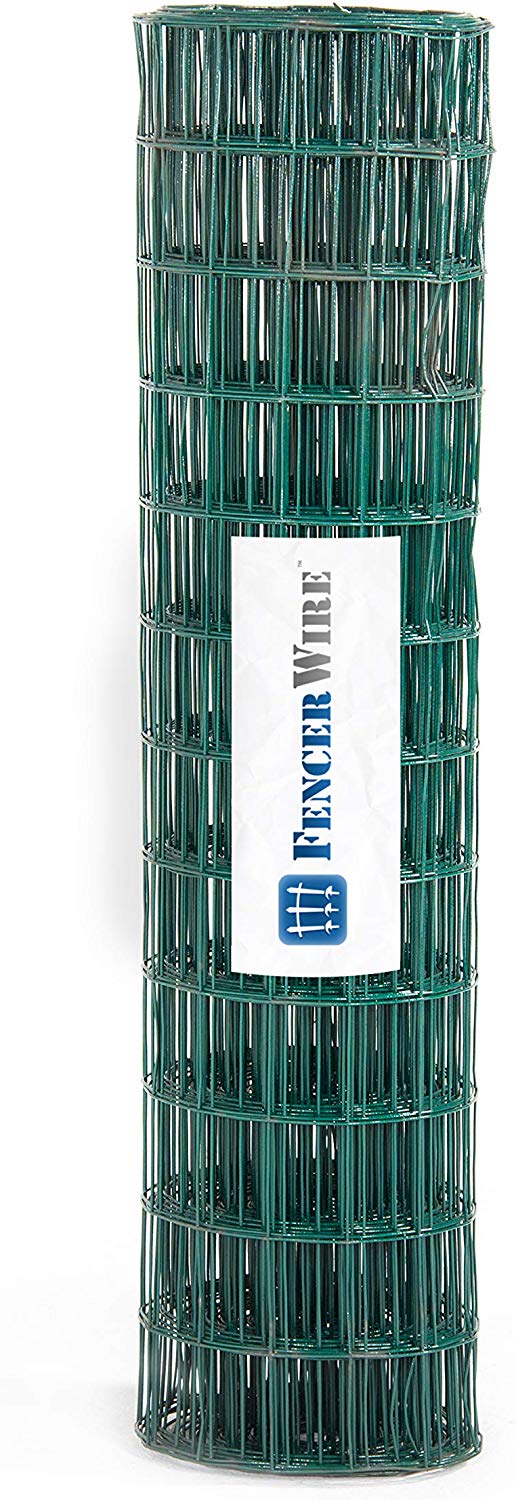 Fencer Wire 16 Gauge Green Vinyl Coated Welded Wire Mesh Size 2 inch X 3 inch (2 ft. x 50 ft.)