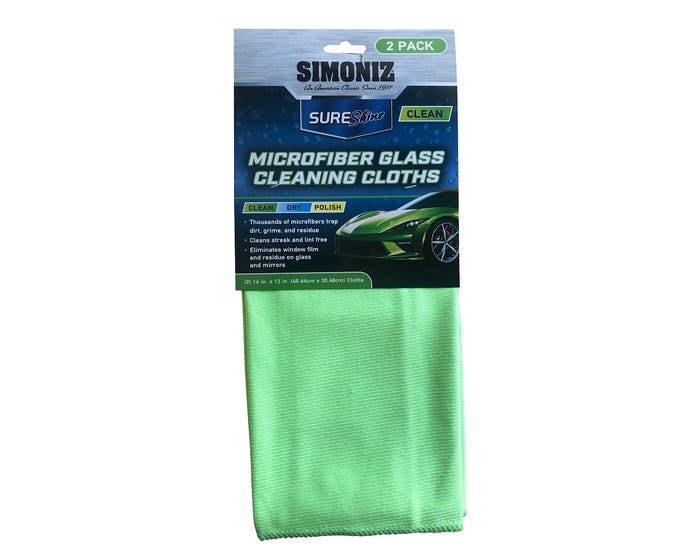 Simoniz Sure Shine 2pk Microfiber Glass Cleaning Cloths - 293400222