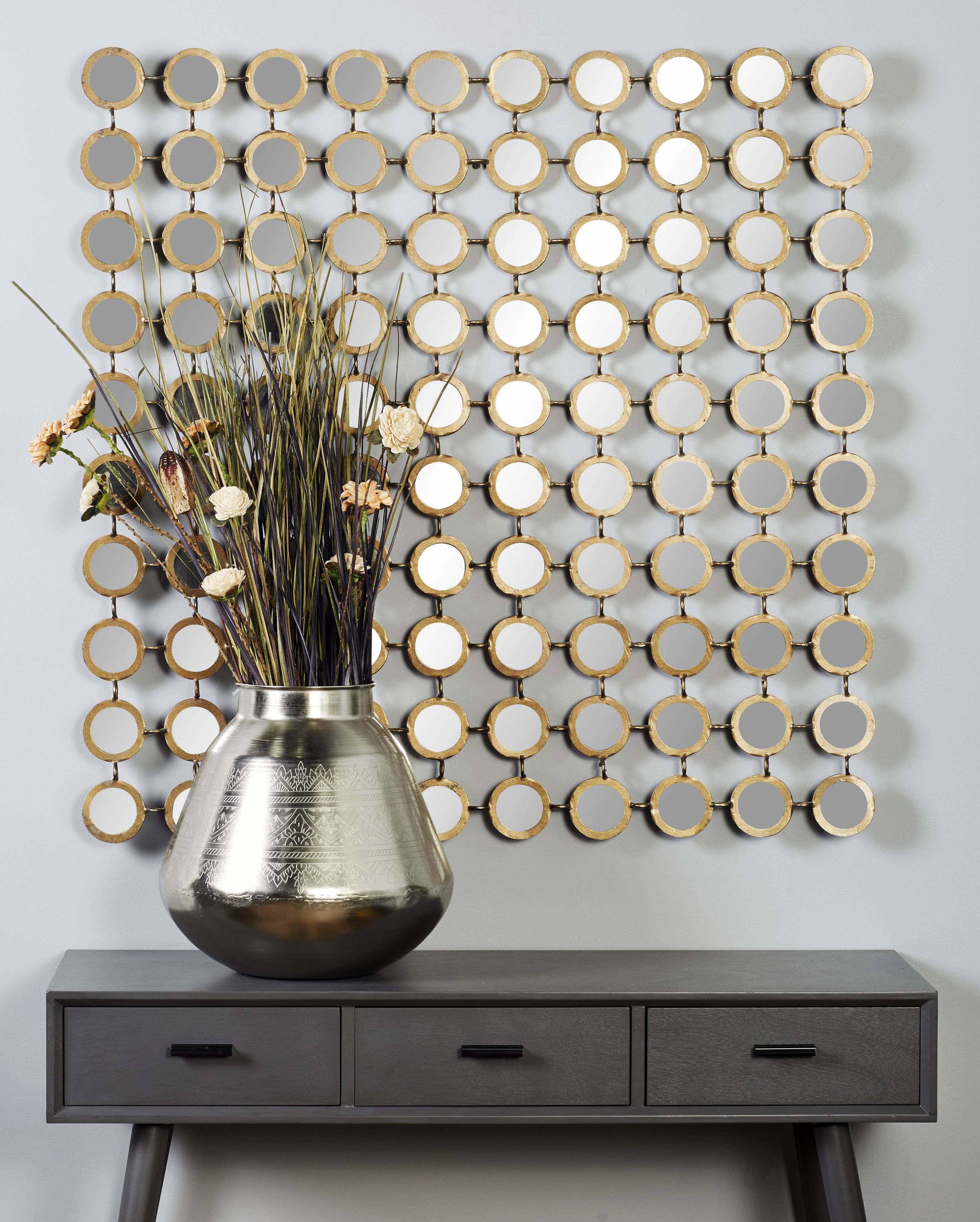 Gold Glam Metal Wall Mirror 40 x 40