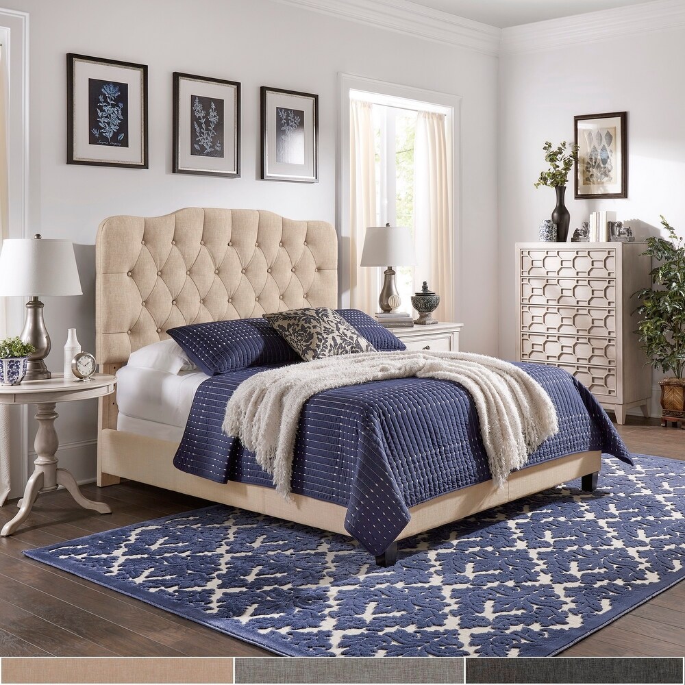 Ginny Adjustable Diamond tufted Camel Back Bed by iNSPIRE Q Classic