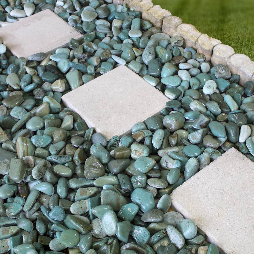 Rain Forest 0.25 cu. ft. 1 in - 3 in. Tahiti Green Beach Pebbles RFTGBP3-20