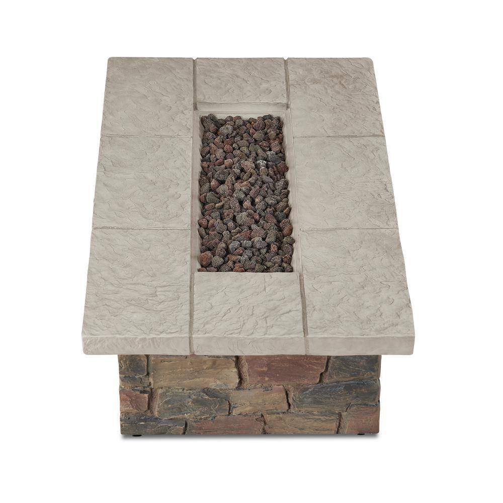 Real Flame Sedona 52 in. x 19 in Rectangle MGO Propane Fire Pit in Buff with Natural Gas Conversion Kit C11812LP-BF