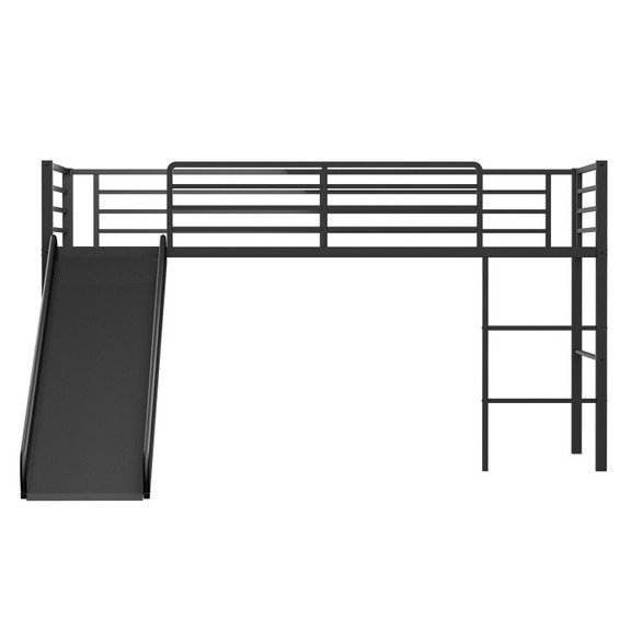 Costway 38246701 Twin Metal Loft Bed with Slide Sa...