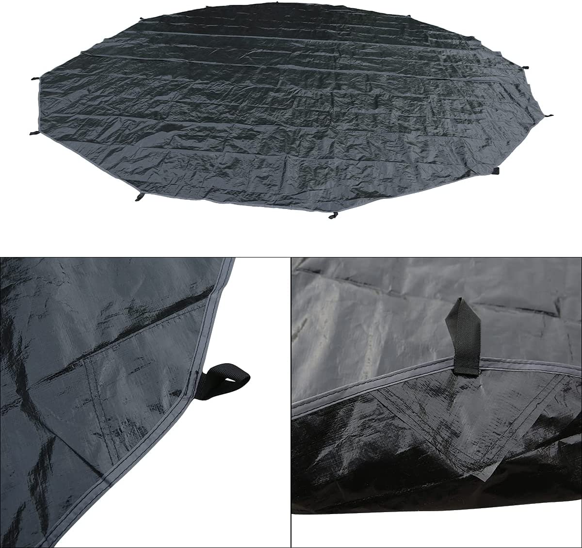 UNISTRENGH 3M Outdoor Black Ultralight PE Anti-Dirty Mat for Bell Tent Glamping Yurt Round Mat