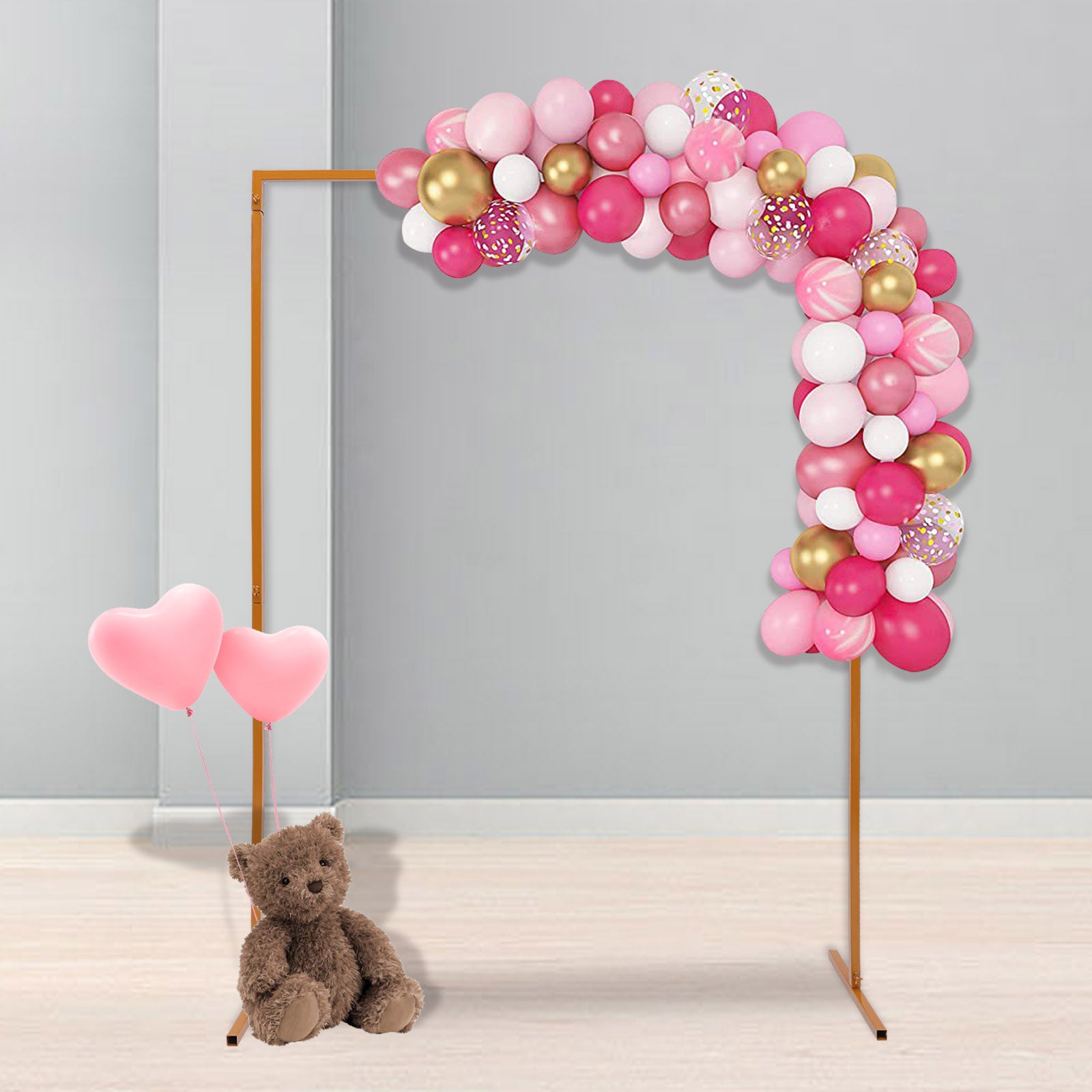 Wedding Arch Backdrop Stand, 6.6x4.6 FT Yellow Wedding Arches for Ceremony Square Metal Balloon Arch Stand Garden Arbor Frame for Wedding Birthday Party Baby Shower Photo Booth Background Decoration