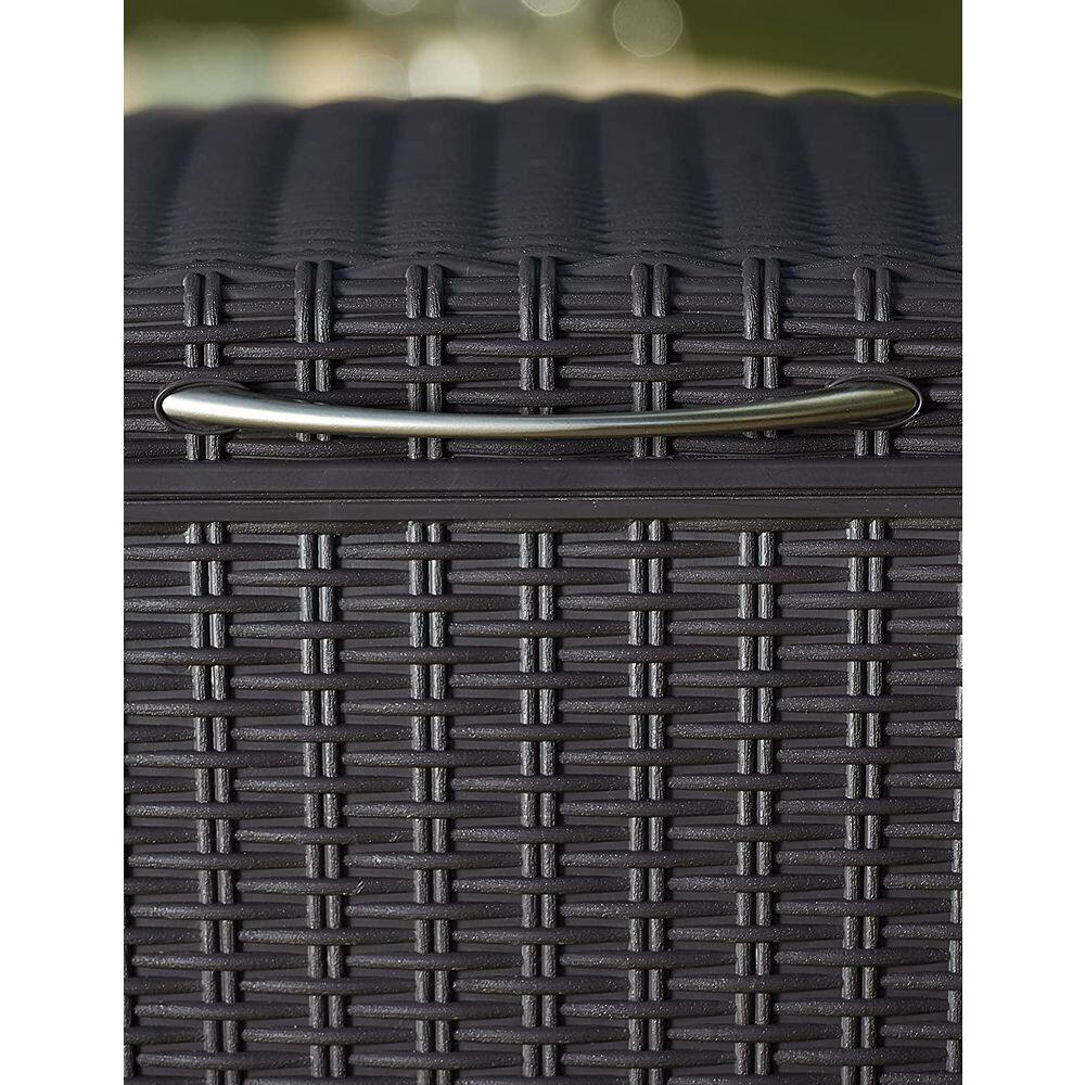 30 Gal. Brown Polypropylene Large Outdoor Trash Can Suitable For Backyard Custody Terrace and Kitchen B00Z04WRBG