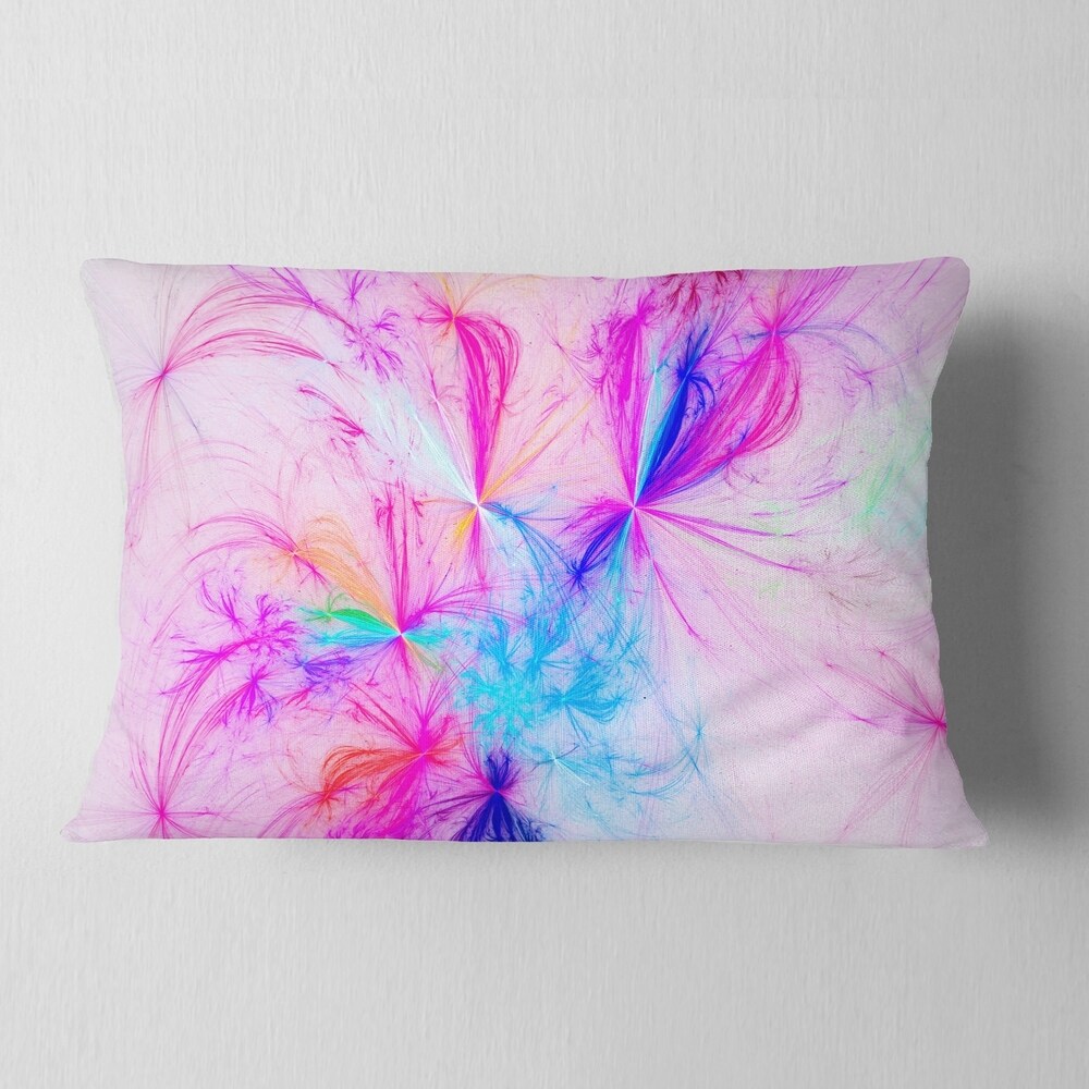 Designart 'Christmas Fireworks Pink' Abstract Throw Pillow