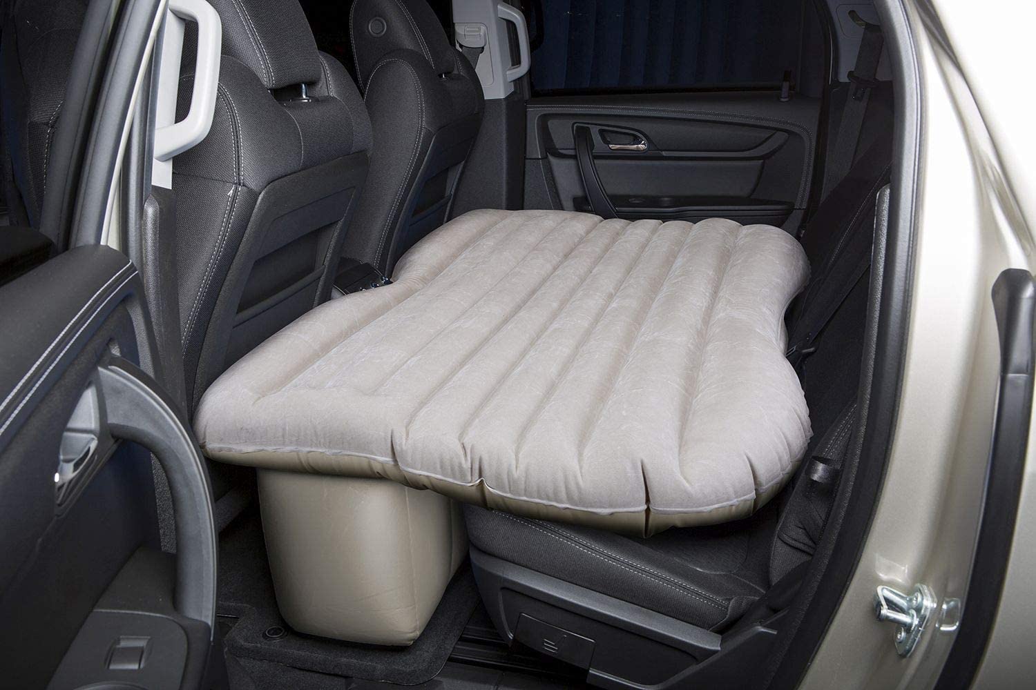 AirBedz PPI-Tan_PV_Carmat Inflatable Rear Seat Air Mattress Fits Jeeps, Car, SUV's & Mid-size Trucks Portable DC Air Pump