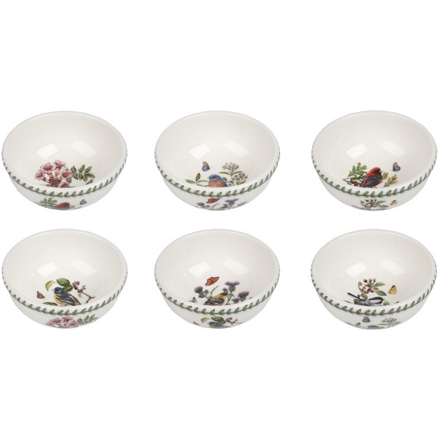 Portmeirion Botanic Garden Birds Individual Fruit Salad Bowl Set Of 6 Made In England Assorted Bird Motifs 5 5 Inch