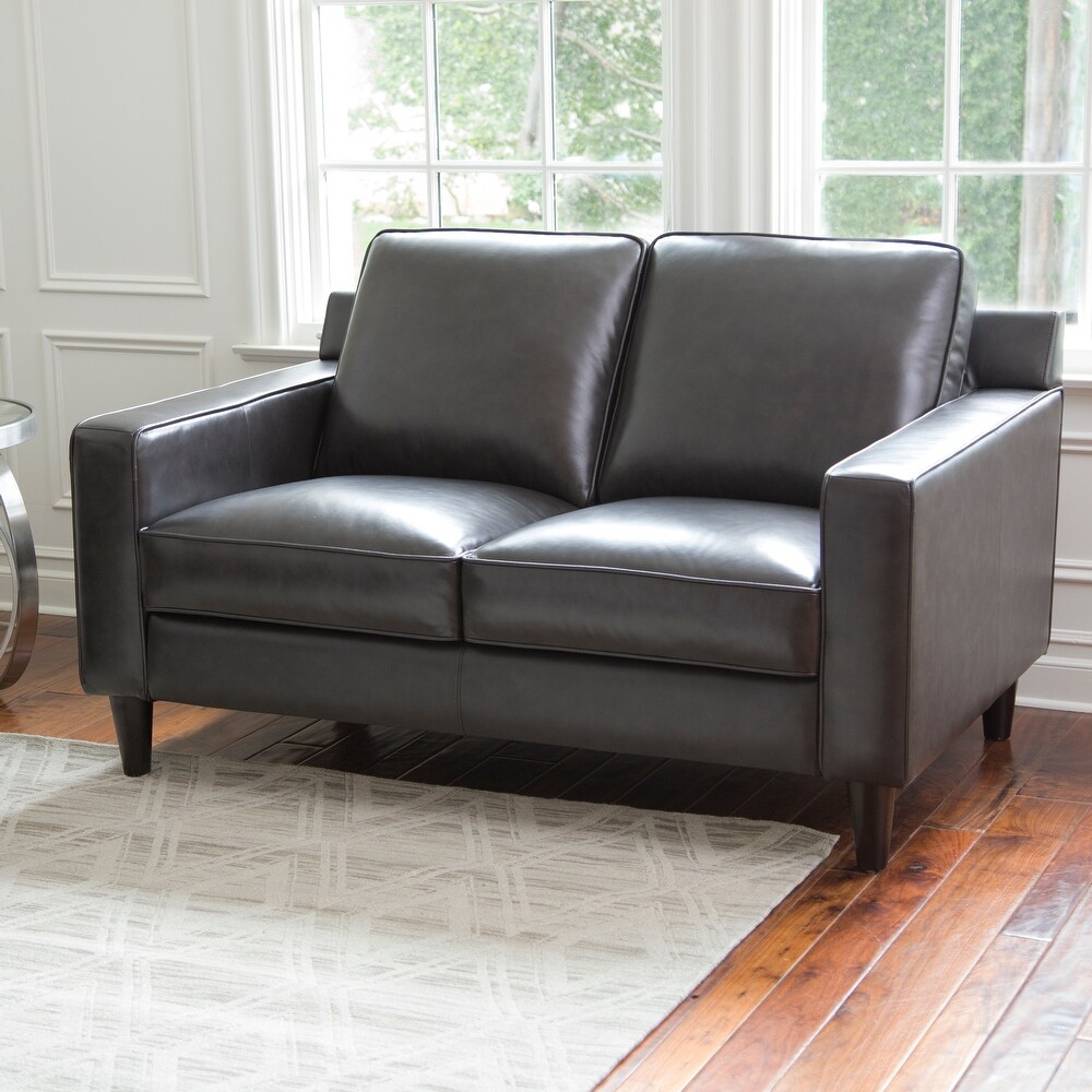 Abbyson Milton Top Grain Leather Loveseat