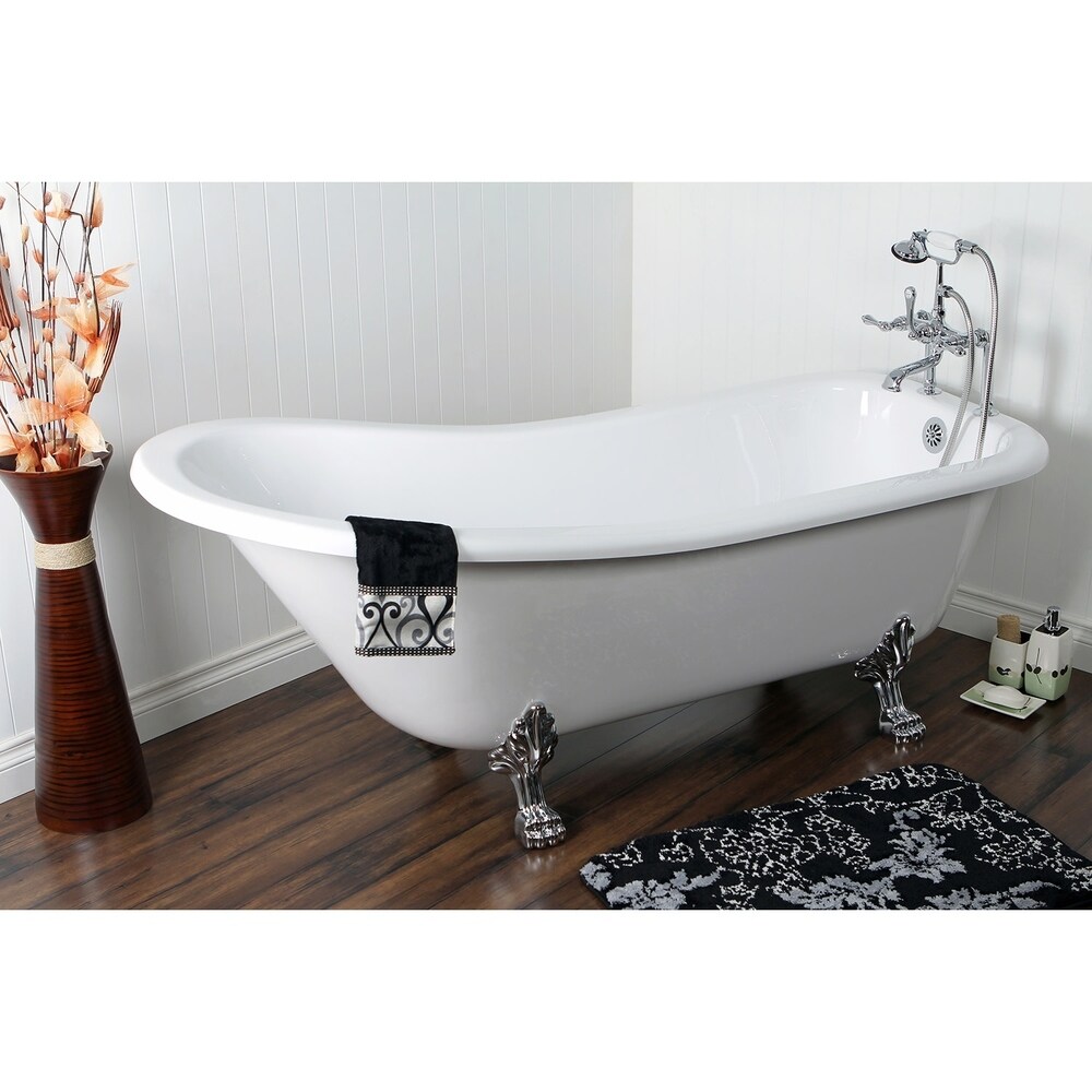 Slipper 69 inch Acrylic Clawfoot Tub with Faucet Combo