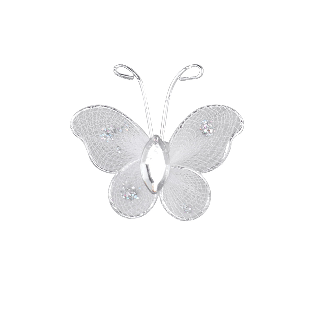 OUNONA Mesh Butterfly Simulation Wedding Decoration Glitter Butterflies Decoration Diy Lace Flash Wire 3D Organza