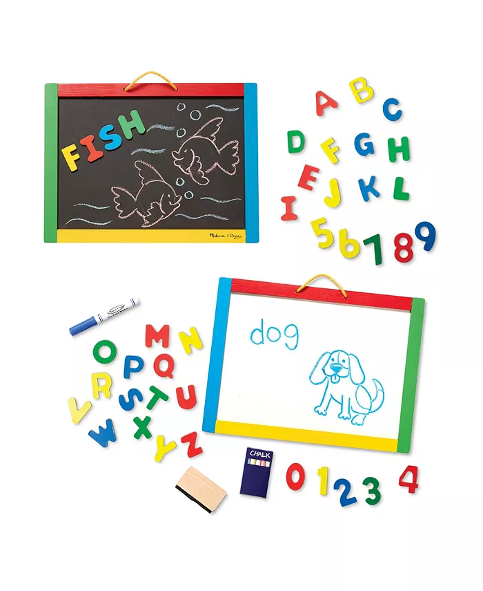 Melissa and Doug Melissa and Doug Magnetic Chalkboard and Dry-Erase Board With 36 Magnets  Chalk  Eraser  and Dry-Erase Pen