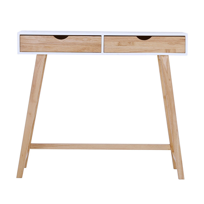 ARSENIO Console Table 90cm - Natural & White