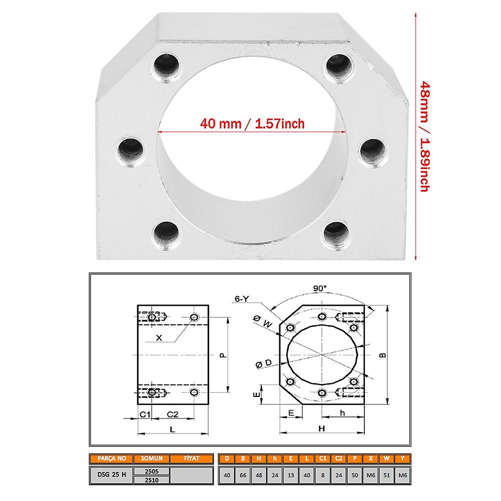 1 Pcs Dsg25h Ballscrew Nut Housing Seat Mount Bracket Holder For Sfu2505 / Sfu2510