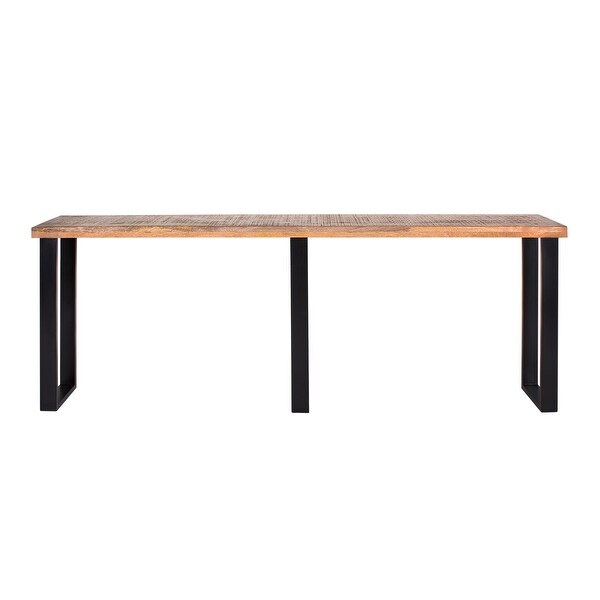 Kanda Mango Wood Modern Dining Console Table with Iron Base