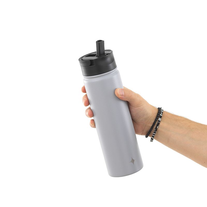 JoyJolt Triple Insulated 22-oz. Water Bottle with Flip Lid and Sport Straw Lid