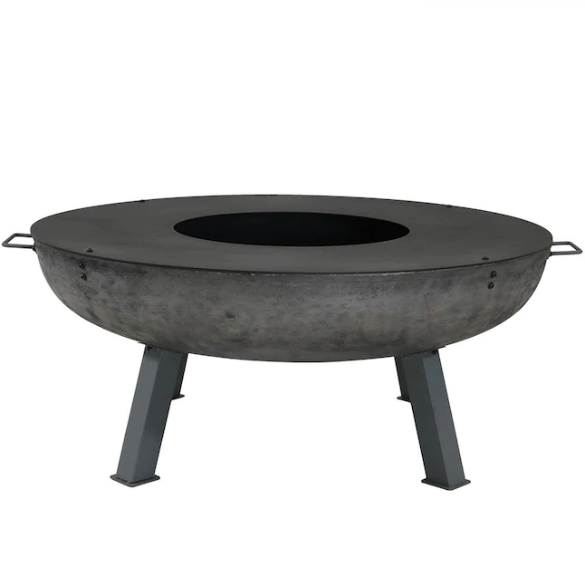 Sunnydaze Decor RCM-LG803 45-in W Gray Cast Iron Wood-Burning Fire Pit