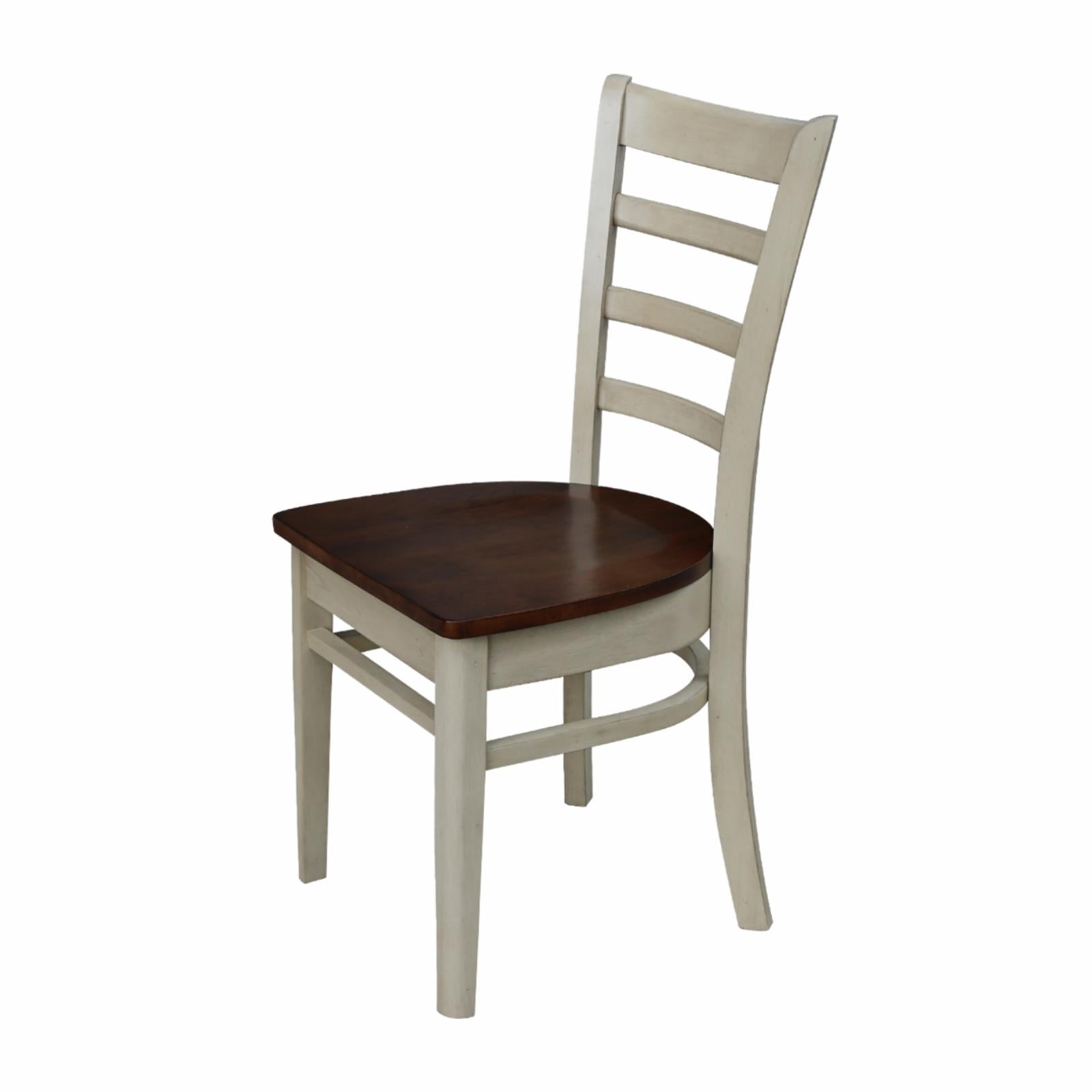 International Concepts Emily Side Chairs - Set of 2 Chairs - Antiqued Almond/Espresso