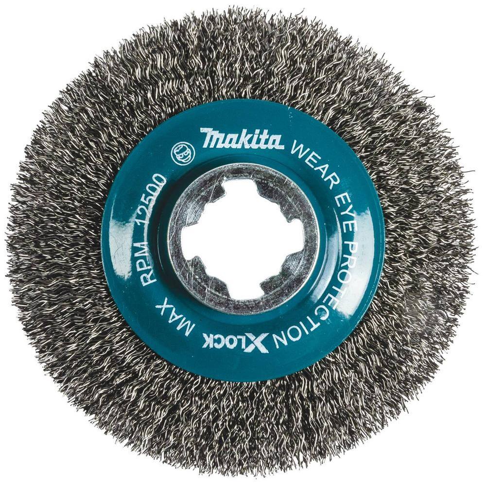 Makita X-Lock Quick Change System 4-12 in. Carbon Steel Crimped Wire Wheel Brush D-72665