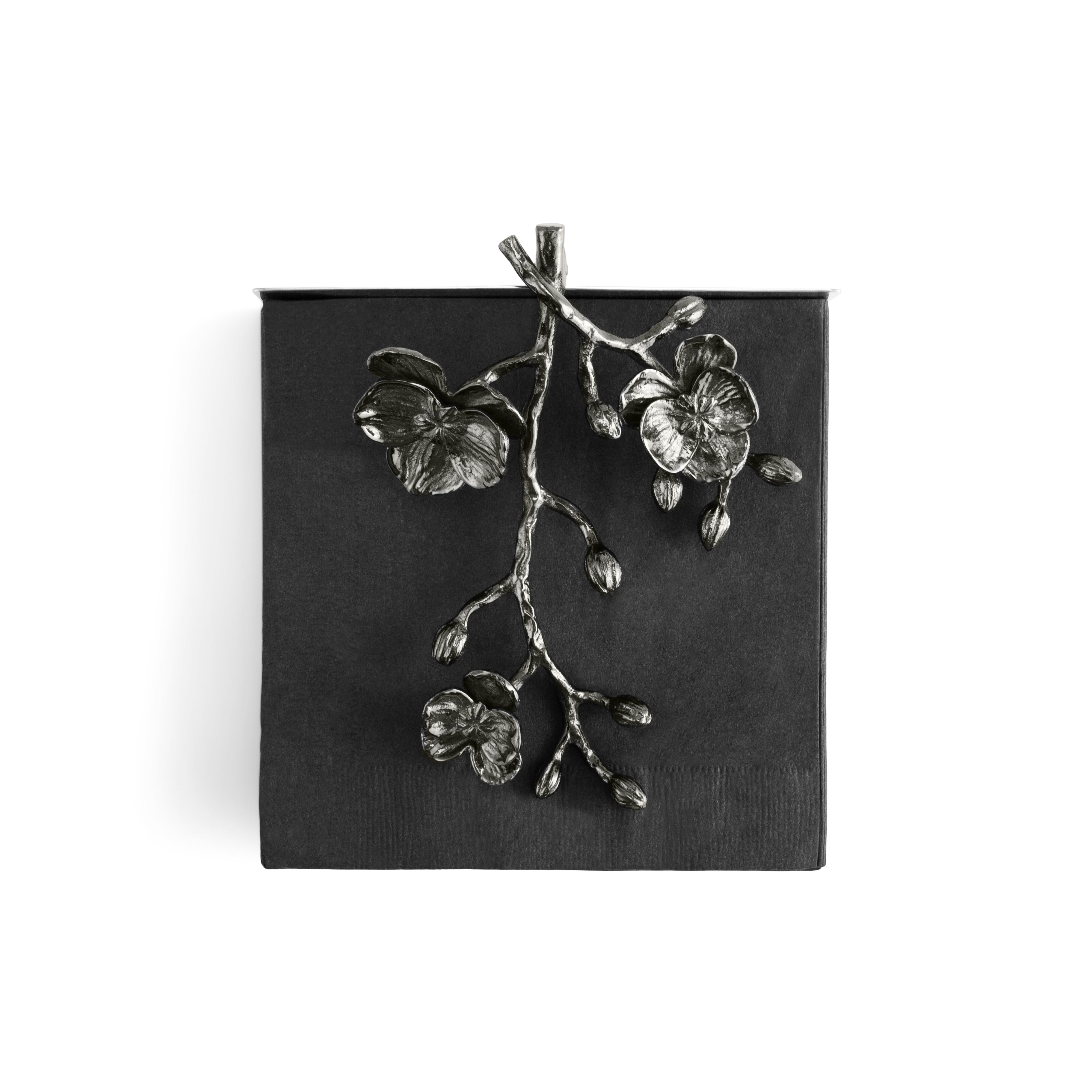 Black Orchid Napkin Holder