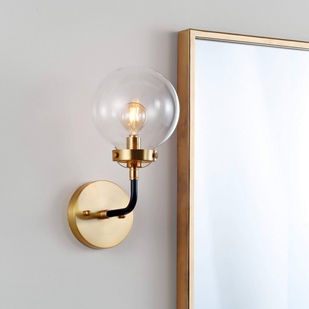 Caleb Brass Wall Sconce Black brass Jonathan Y