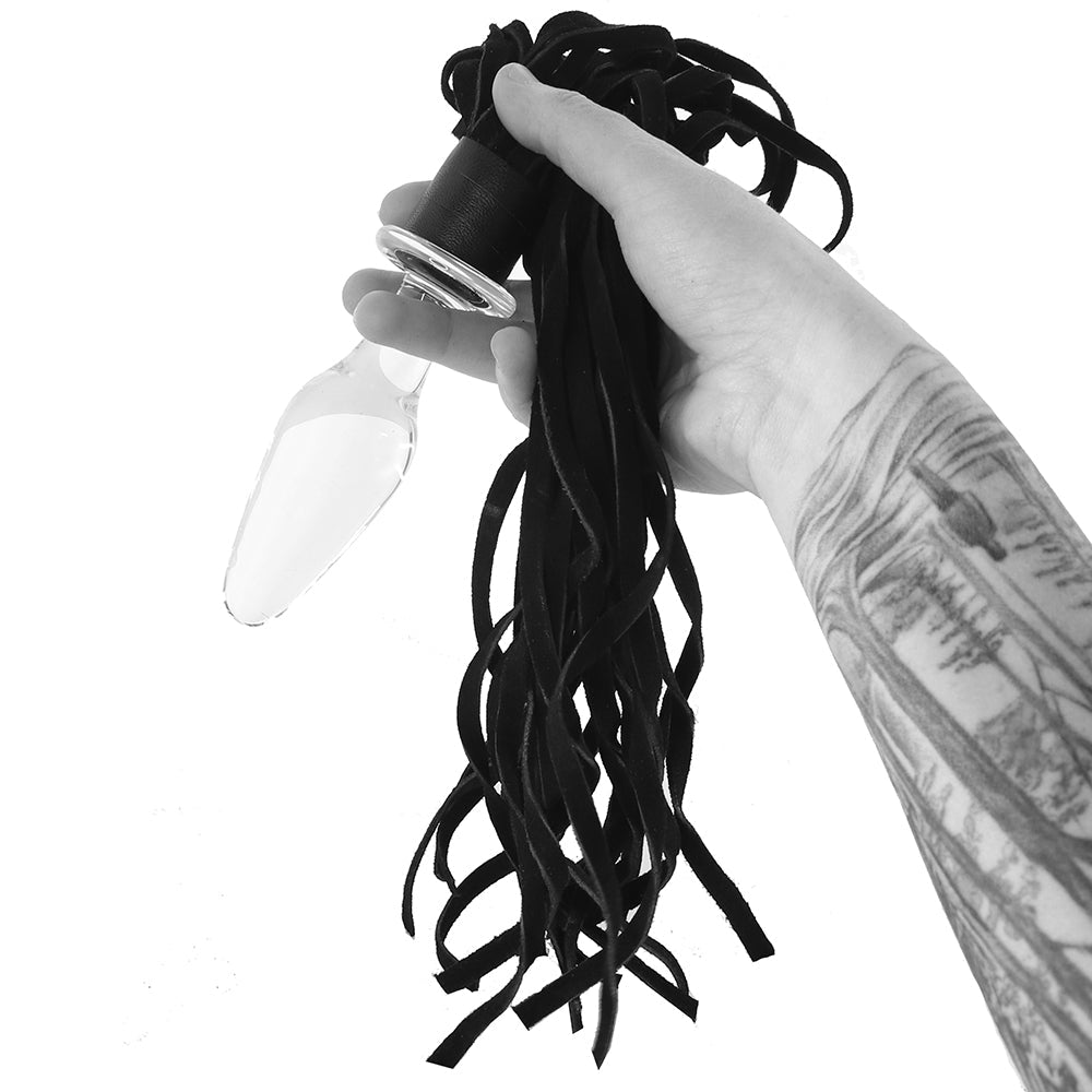 Icicles No. 49 Hand Blown Glass Massager with Flogger