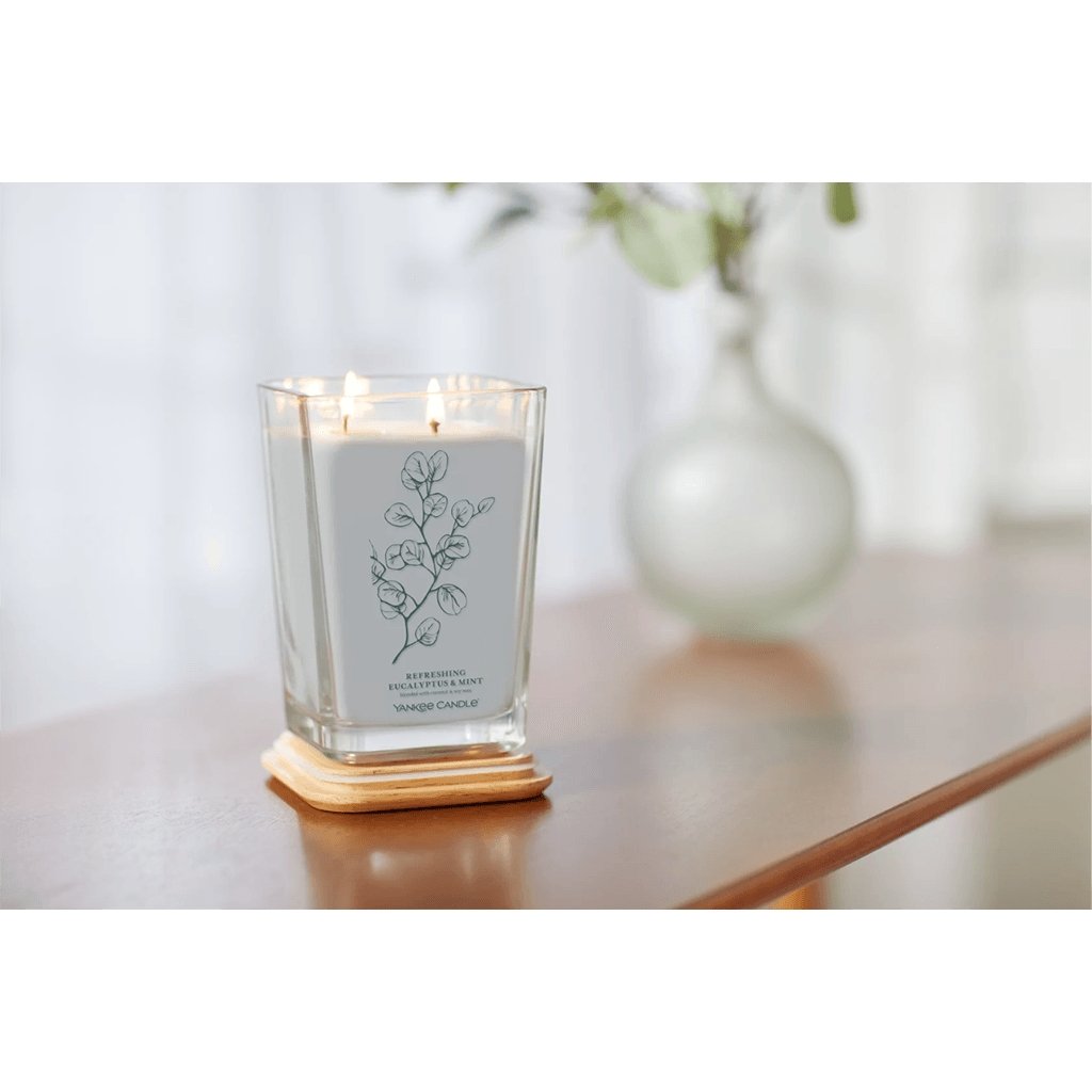 Yankee Candle  Well Living Collection - Large Square Candle in Refreshing Eucalyptus & Mint