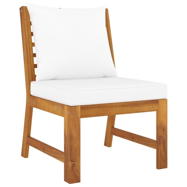 vidaXL 5 Piece Patio Lounge Set with Cushion Cream Solid Acacia Wood