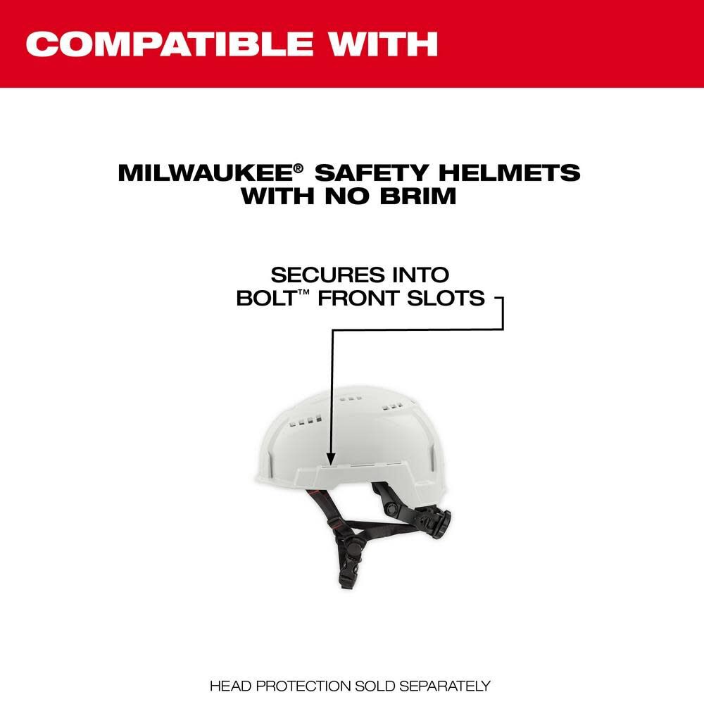 Milwaukee BOLT Full Face Shield Clear Dual Coat Lens Compatible with Safety Helmet No Brim 48-73-1421 from Milwaukee