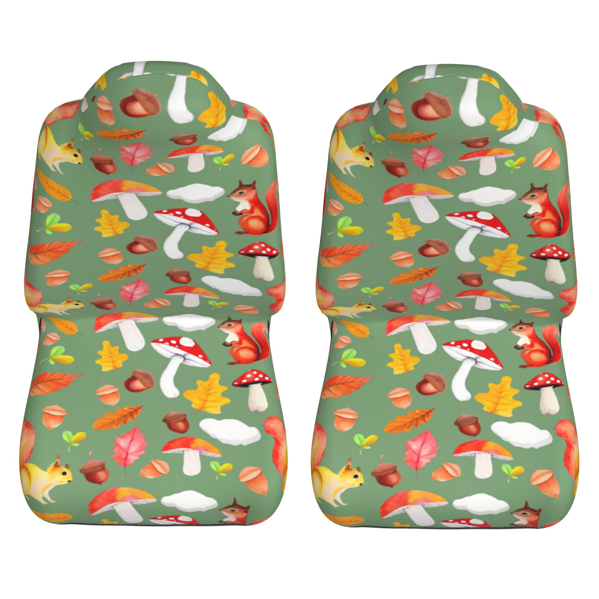 ZICANCN Car Seat Cover Fall Squirrel Print Car Front Seat Covers Protectors ， Automotive Seat Covers for Cars Trucks Suv