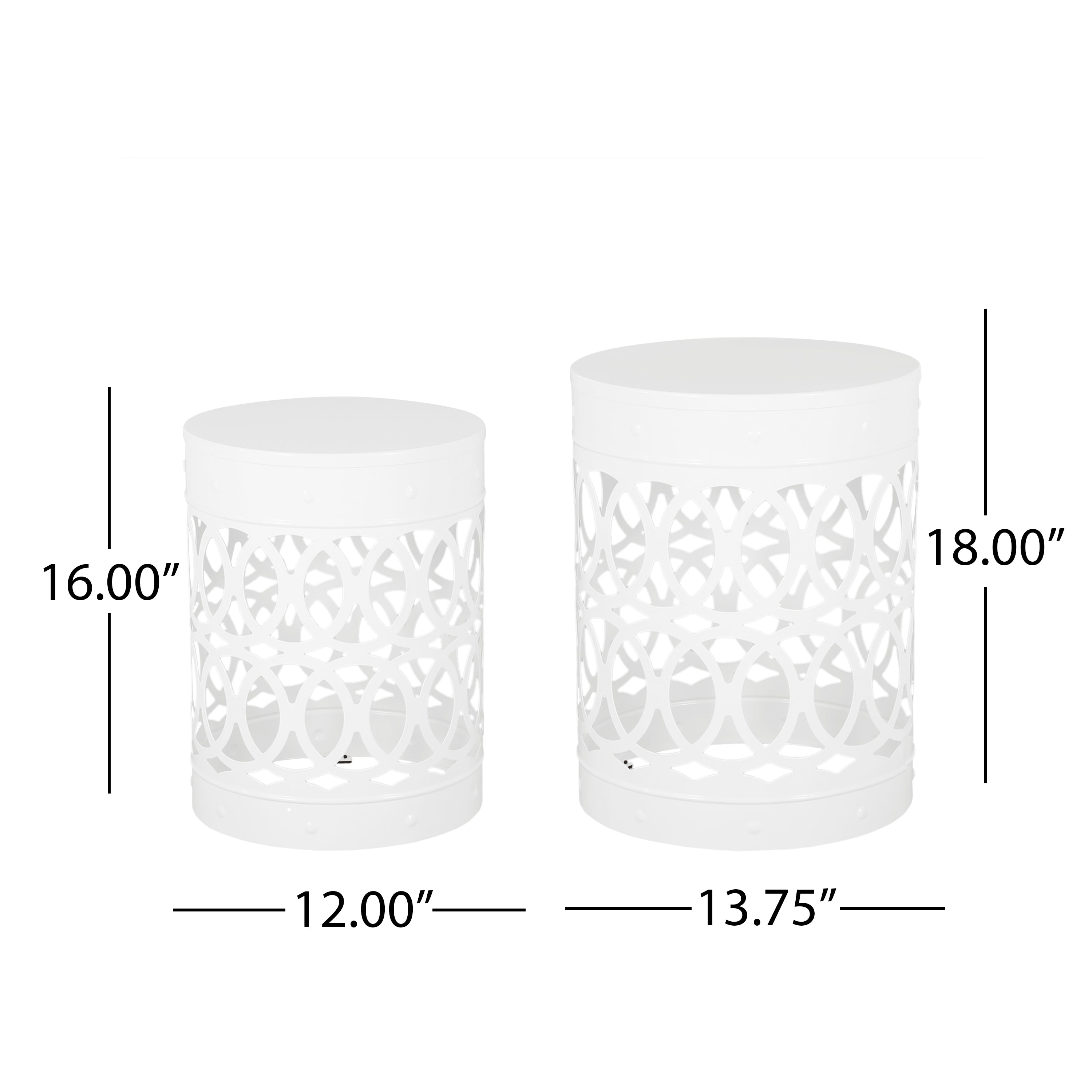 Pellerin Outdoor Metal Side Tables, Set of 2