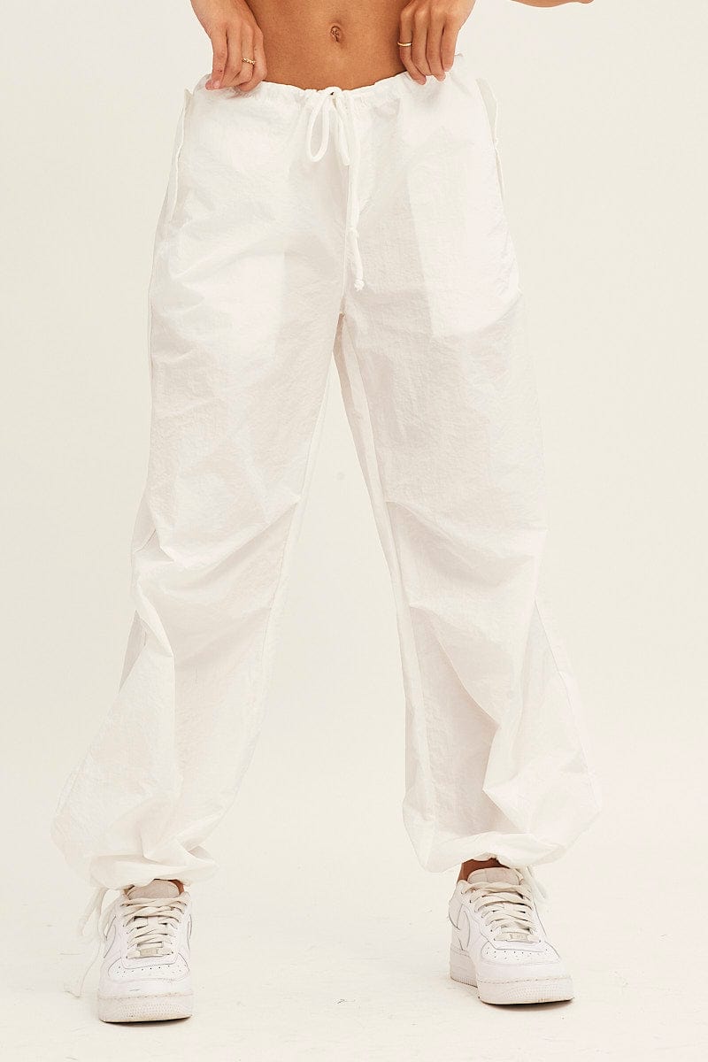 White Utility Relaxed Pant Low Rise